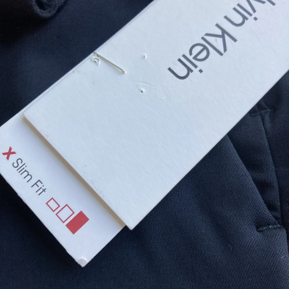 Calvin Klein Men's Slim-Fit Solid Knit Suit Pants 32W 32L Navy E091468‎